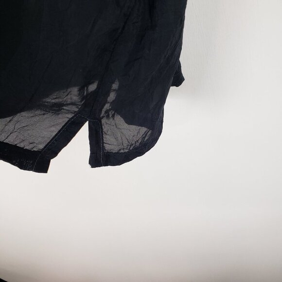 Johnny Was Embroidered Popover Top Black Rayon Multicolor Floral Womens Size 1X - Picture 7 of 12